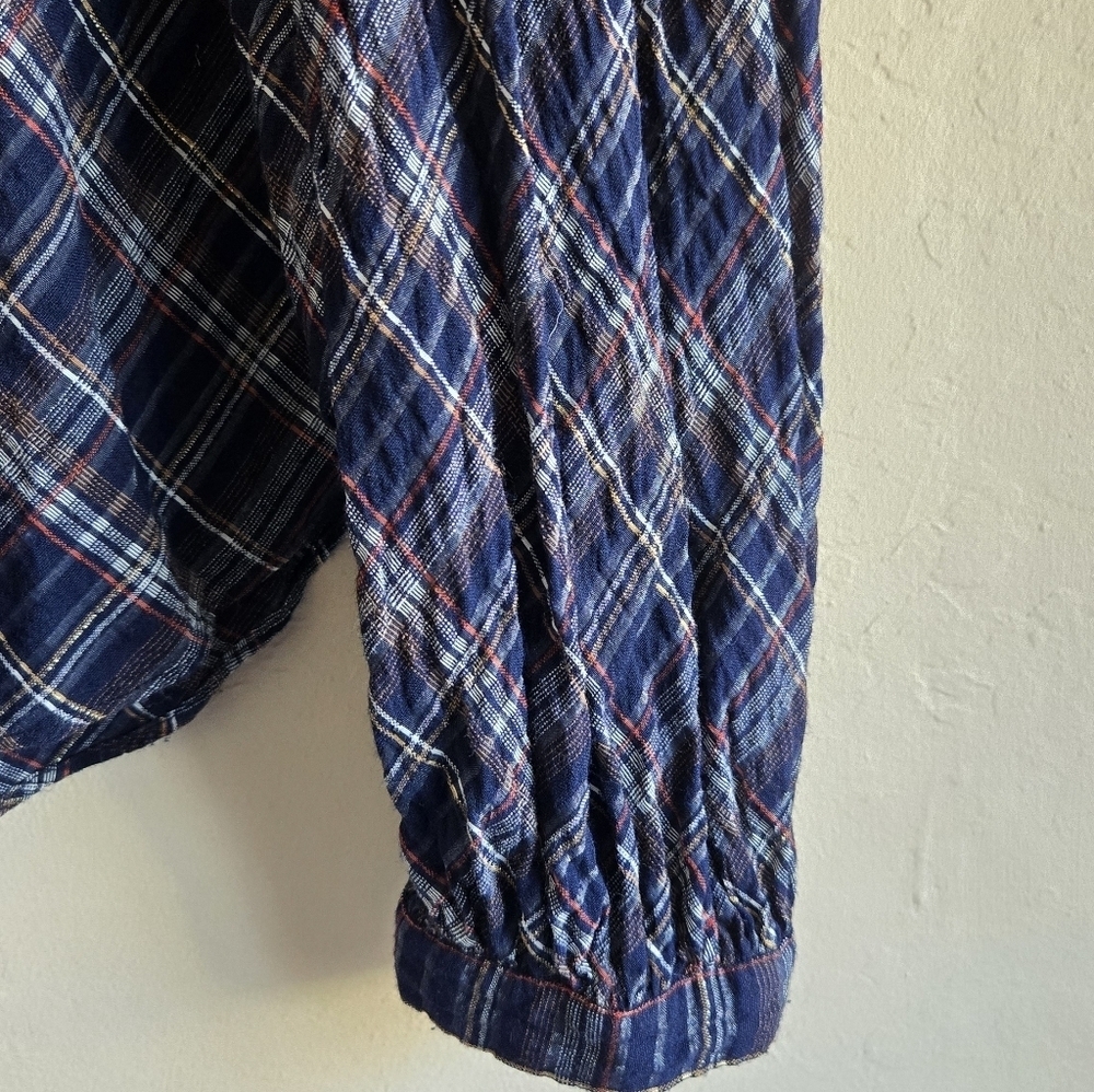 Veronica Beard Ashlynn Blouse In Multicolor Blue Plaid Size 4 - Picture 6 of 16